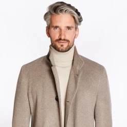 Bugatti Diagonal Stand Collar Coat - Stone