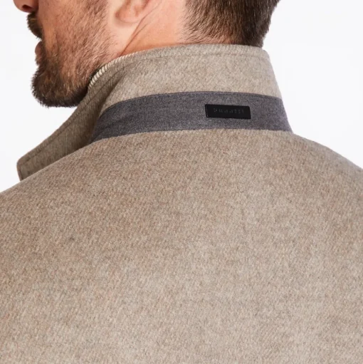 Bugatti Diagonal Stand Collar Coat - Stone