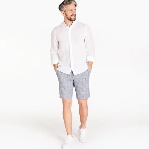 Bugatti Fine Check Drawstring Short - Blue