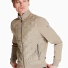 Bugatti Mix Media Quilt Sweat Jacket - Brown