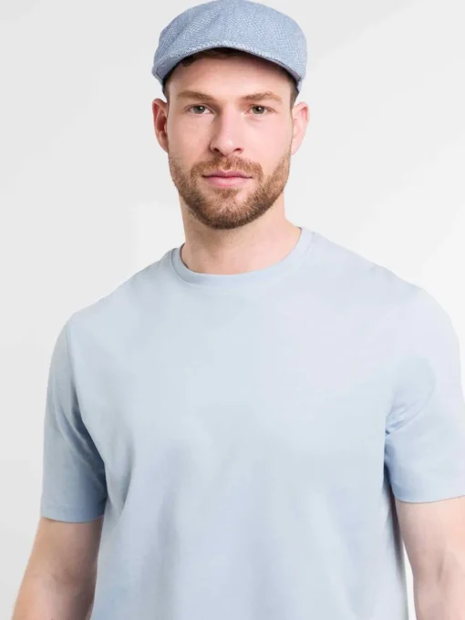 Bugatti Woven Structure Flat Cap - Blue