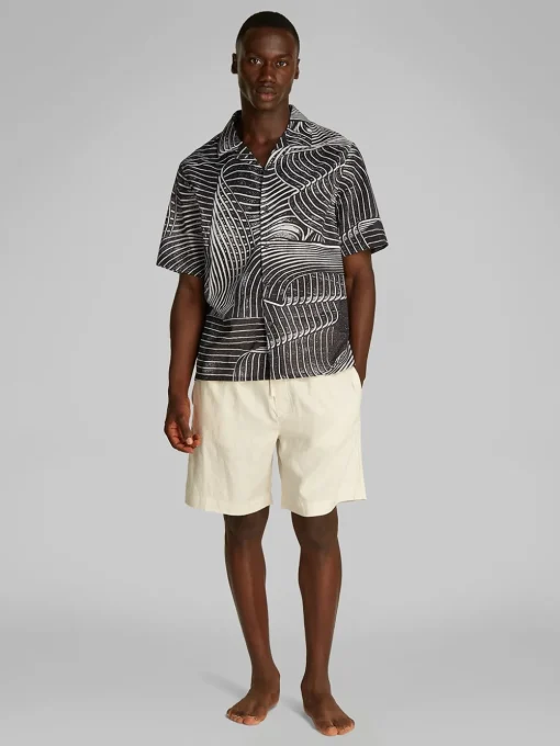 Calvin Klein Resort Print Short Sleeve Shirt - Black