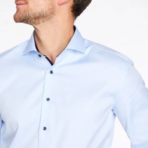 Eterna Plain Opaque Cover Shirt - Blue