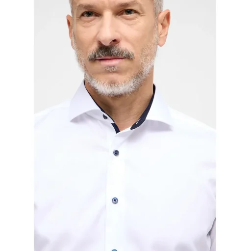 Eterna Plain Opaque Cover Shirt - White