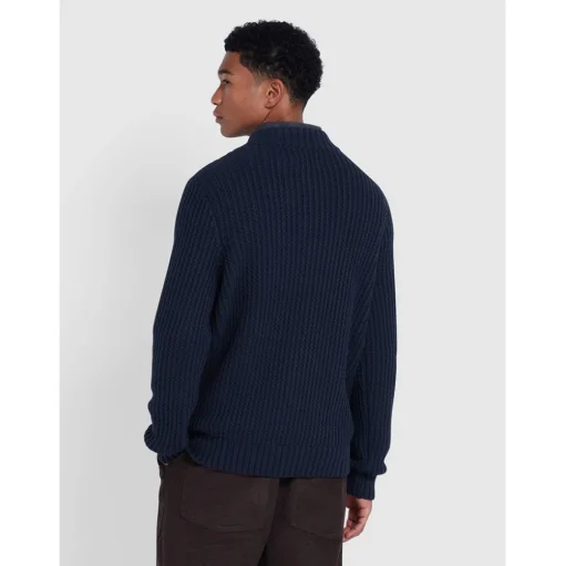Farah Burlington Fisherman Sweater - Navy