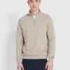 Farah Jim Quarter Zip Sweat - Brown