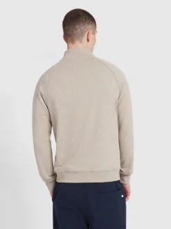 Farah Jim Quarter Zip Sweat - Brown