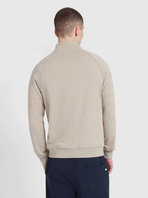 Farah Jim Quarter Zip Sweat - Brown
