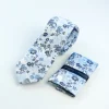 Marco Capelli Floral 7cm Tie With Pocketsquare - Silver