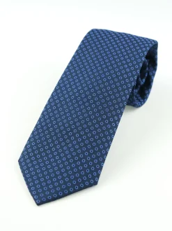 Marco Capelli Geo Dot 8cm Silk Tie - Navy