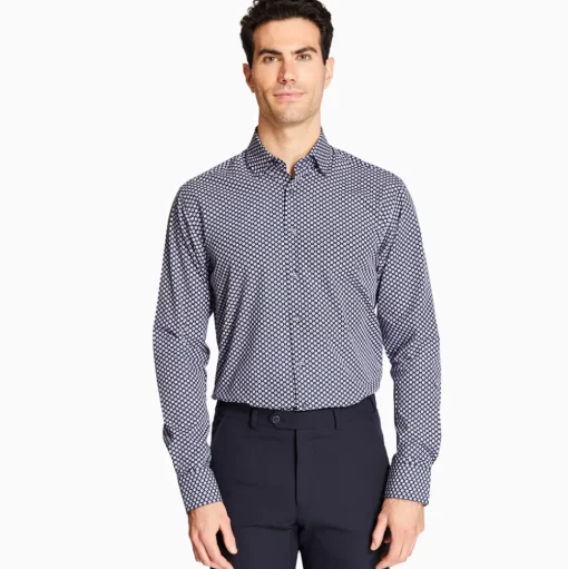 Marco Capelli Graphic Diamond Print Shirt - Navy