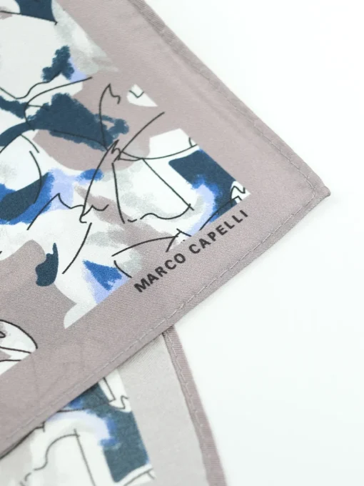 Marco Capelli Mini Floral Silk Pocket Square - White