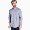 Marco Capelli Tencel Herringbone Cotton Wool Shirt - Navy