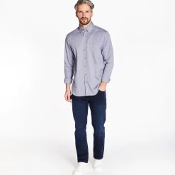 Marco Capelli Tencel Herringbone Cotton Wool Shirt - Navy