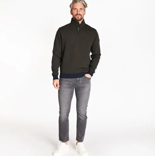 Marco Capelli Two Tone Double Face Quarter Zip Sweat - Green