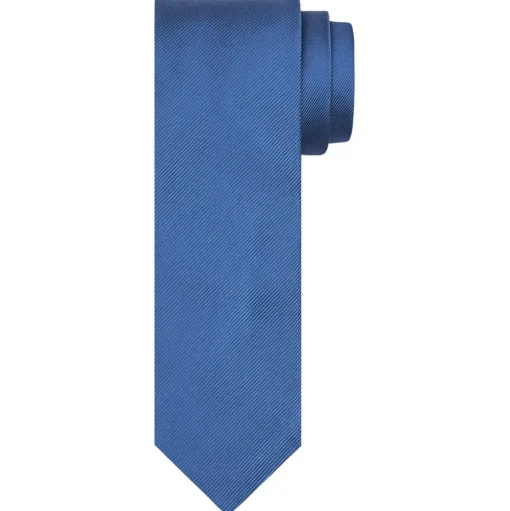 Profuomo Silk Woven Soft Rib Tie 8cm - Jeans
