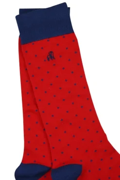 Swole Panda Dotted Red Socks