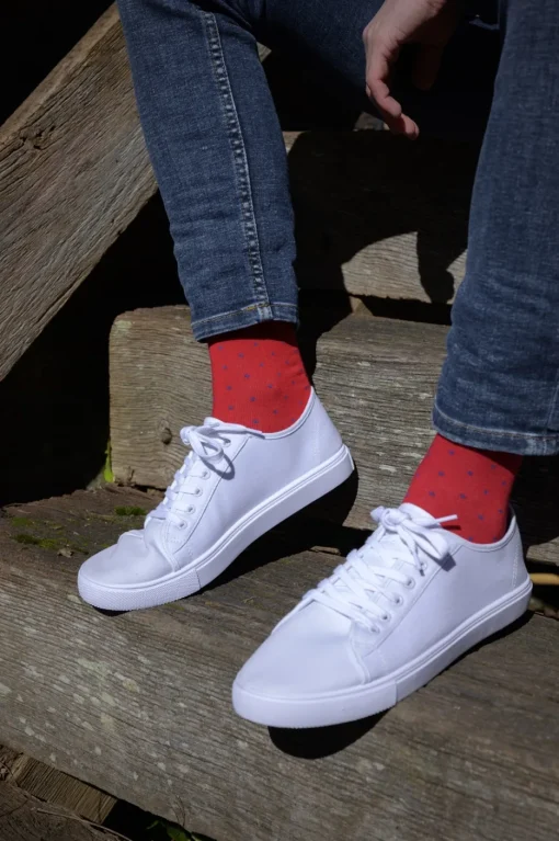 Swole Panda Dotted Red Socks