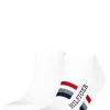 Tommy Hilfiger 2 Pack Hilfiger Tab Sneaker Sock - White