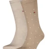Tommy Hilfiger 2 Pack Pin Dot Socks - STONE