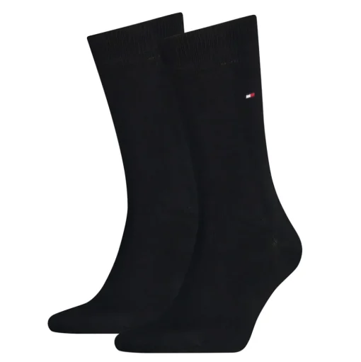 Tommy Hilfiger 2 Pack Solid Colour Socks - Black