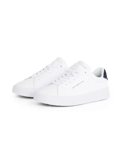 Tommy Hilfiger Court Leather Tumbled Sneaker - White
